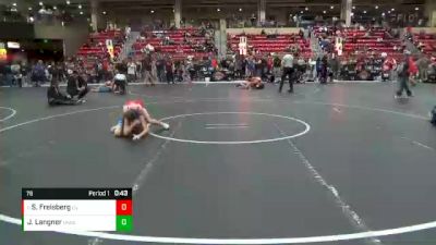 76 lbs Cons. Round 3 - Sawyer Freisberg, Caney Valley vs Jack Langner, MWC Wrestling Academy