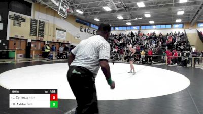 126 lbs Round Of 16 - John Carrozza, Ridgefield vs Usman Akhtar, East Hartford