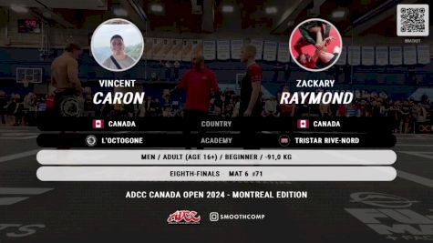 Zackary Raymond vs Vincent Caron 2024 ADCC Montreal Open