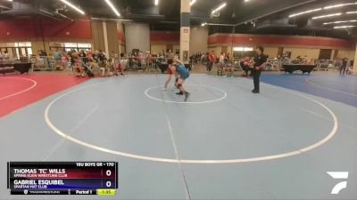 170 lbs Cons. Semi - Thomas `tc` Wills, Spring Klein Wrestling Club vs Gabriel Esquibel, Spartan Mat Club