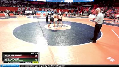 3A 285 lbs Quarterfinal - Abisai Hernandez, Mundelein (H.S.) vs Nick Kavooras, New Lenox (Lincoln-Way West)