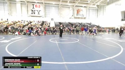 87 lbs Champ. Round 2 - Jamison Adams, Penn Yan Wrestling Club vs Brennon Egan, Journeymen Wrestling Club