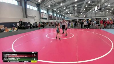 85 lbs Round 1 - Zaybri Curiel, West Texas Grapplers Wrestling Club vs Kyleigh Bertron, Keller Wrestling Club