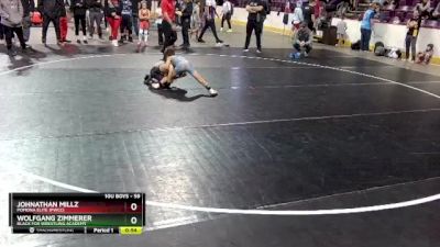 59 lbs Cons. Semi - Wolfgang Zimmerer, Black Fox Wrestling Academy vs Johnathan Millz, Pomona Elite (PWCC)