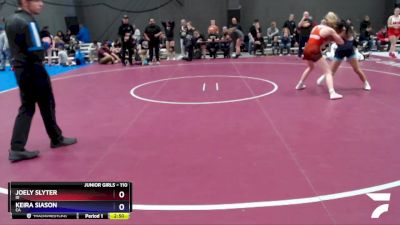 110 lbs Cons. Semi - Joely Slyter, ID vs Keira Siason, CA