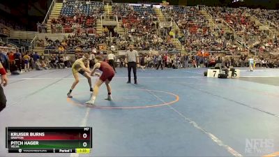 121 lbs Semifinal - Kruiser Burns, Grafton vs Pitch Hager, Velva