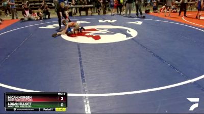 67 lbs Quarterfinal - Micah Horgen, Green River Grapplers vs Logan Elliott, Windy City Wrestlers