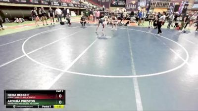 95 lbs Quarterfinal - Aroura Preston, Ironhawk Wrestling Academy vs Siera Becker, Sebolt Wrestling Academy