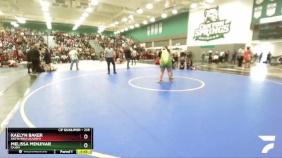 235 lbs Champ. Round 2 - Melissa Menjivar, Cajon vs Kaelyn Baker, Santa Rosa Academy