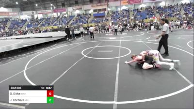 100 lbs Semifinal - Gregory Gitke, Bennett Wrestling Club vs Jax Cordova, Valley Bad Boys