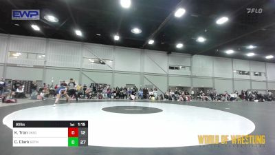 90 lbs Rr Rnd 3 - Kylee Tran, OK Supergirls Blue vs Carleigh Clark, Sisters On The Mat Black