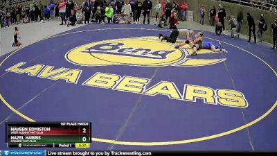 95 lbs 1st Place Match - Hazel Harris, Cowboy Mat Club vs Naveen Edmiston, West Albany Mat Club