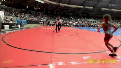 54 lbs Round Of 16 - Sofia Munoz, California Grapplers vs Braelynn Hulett, Blue Pride Wrestling Club