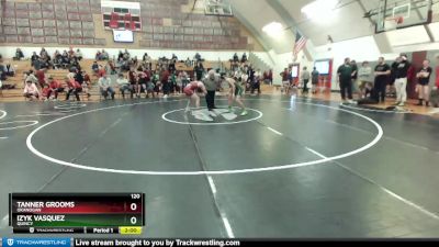 120 lbs Semifinal - Tanner Grooms, Okanogan vs Izyk Vasquez, Quincy