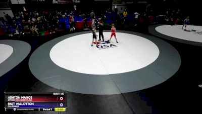 77 lbs Quarterfinal - Ashton Manos, Spring Hills Wrestling vs Riot Vallotton, California