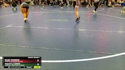 130 lbs Champ. Round 1 - Makayla Dixon, Nebraska Wrestling Academy vs Allie Johnson, Norfolk Jr Wrestling Club