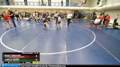 72-77 lbs Round 3 - Wyatt Sweitzer, Sanderson Wrestling Academy vs Lanelle Sharp, Uintah Girls Wrestling