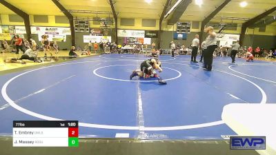 77 lbs Rr Rnd 2 - Treyten Embrey, Team Owls vs Jace Massey, Rogue Warrior Wrestling