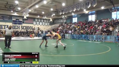 132 lbs Semifinal - Zane Avery, Temecula Valley vs Isaiah Symmonds, Vista Murrieta