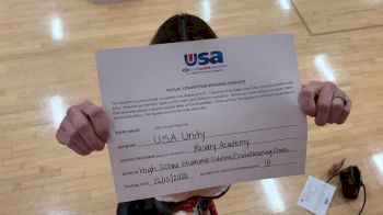 Rosary Academy [High School &ndash; High School Situational Sideline/Crowdleading Cheer] 2020 USA Virtual Regional