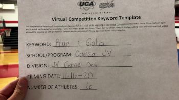 Odessa High School [Junior Varsity Game Day] 2020 UCA Show Me Virtual Regional