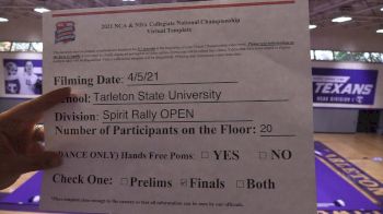 Tarleton State University [Virtual Spirit Rally Open Finals] 2021 NCA & NDA Collegiate Cheer & Dance Championship