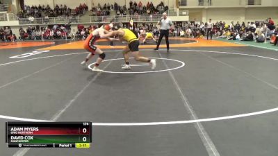 174 lbs 7th Place Match - Adam Myers, Ohio Northern vs David Cox, Manchester