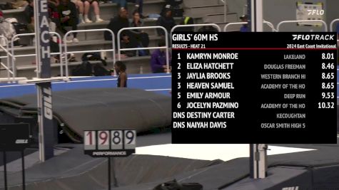 High School Girls' 60m, Prelims 22