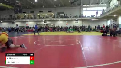 182 lbs Quarterfinal - Brendin Kolter, East Central Wrestling Club vs Austin Myers, Jay County Wrestling Club