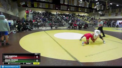 120 lbs 5th Place Match - Aidan Munoz, Temecula Valley vs Leo Maestas, Clovis West