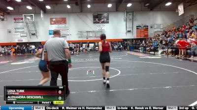 130 lbs Quarterfinal - Lena Turk, Clatskanie vs Alexandra Geschwill, Kennedy