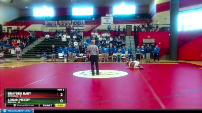 144 lbs Quarterfinals (8 Team) - Logan McCoy, Bremen vs Brayden Raby, Ringgold