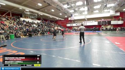 287 lbs Champ. Round 3 - Braeden Carroll, Novato High School vs Geovanni Valverde, James Logan High School