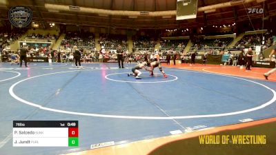 76 lbs Consi Of 4 - Presten Salcedo, Sunkist Kids Monster Garage vs Jaxon Jundt, Purler Wrestling