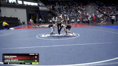 90 lbs Cons. Round 2 - Ryan Rowan, Sycamore WC vs Lukas Quartz, Southern Illinois Bulldogs WC