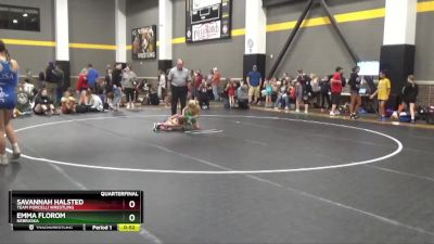 52 lbs Quarterfinal - Emma Florom, Nebraska vs Savannah Halsted, Team Porcelli Wrestling