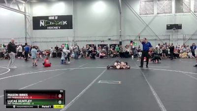 72 lbs Semis (4 Team) - Mason Bires, Mat Warriors Black vs Lucas Huntley, Mat Warriors Orange