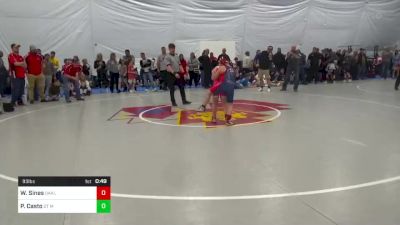 93 lbs Consolation - Warner Sines, Oakland vs Paisley Casto, St Marys