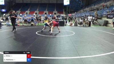 132 lbs 7th Place - Jake Miller, Oklahoma vs Chancellor Mathews, Colorado