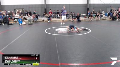 82 lbs 3rd Place Match - Sonja Hartle, Steelclaw Wrestling Club vs Calvin Averett, Red Devil Mat Club