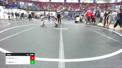 55 lbs Consi Of 4 - Kamdyn Carver, Deer Creek Wrestling Club vs Troy Petry, Standfast