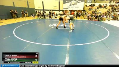 197 lbs Cons. Round 1 - Colin O`Neill, Elmhurst College vs Jake Schmitt, Milwaukee School Of Engineering