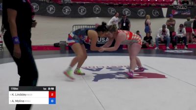 170 lbs Cons Semis - KyLee Lindsley, Bozeman Wrestling Club vs Aubrie Molina, Rogue Nation