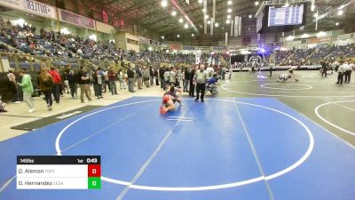 145 lbs Consi Of 8 #1 - Quintin Aleman, Fort Morgan Wrestling Club vs Daniel Hernandez, Cedaredge Middle School