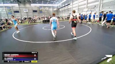 195 lbs Round 1 (16 Team) - Brody Sardina, Wisconsin Blue vs RJ Green, Michigan Blue