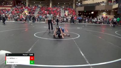 67 lbs Quarterfinal - Landon Wilbur, Predator Wrestling vs Archer Lopez, Grandview Wolves Wrestling Clu