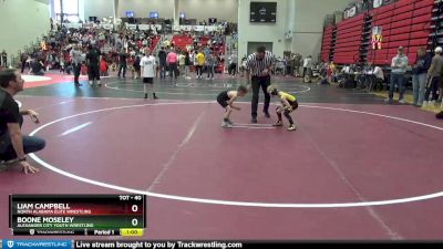 40 lbs Cons. Round 3 - Boone Moseley, Alexander City Youth Wrestling vs Liam Campbell, North Alabama Elite Wrestling