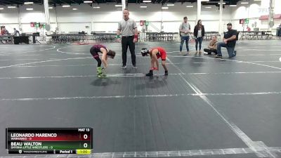 56 lbs Round 5 - Leonardo Marenco, Warhawks vs Beau Walton, Smyrna Little Wrestlers