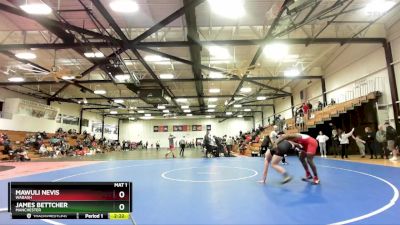 165 lbs Cons. Semi - James Bettcher, Manchester vs Mawuli Nevis, Wabash