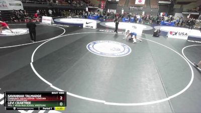 125 lbs Quarterfinal - Levi Crabtree, Will C Wood High School Wrestling vs Savannah Talmadge, Community Youth Center - Concord Campus Wrestling